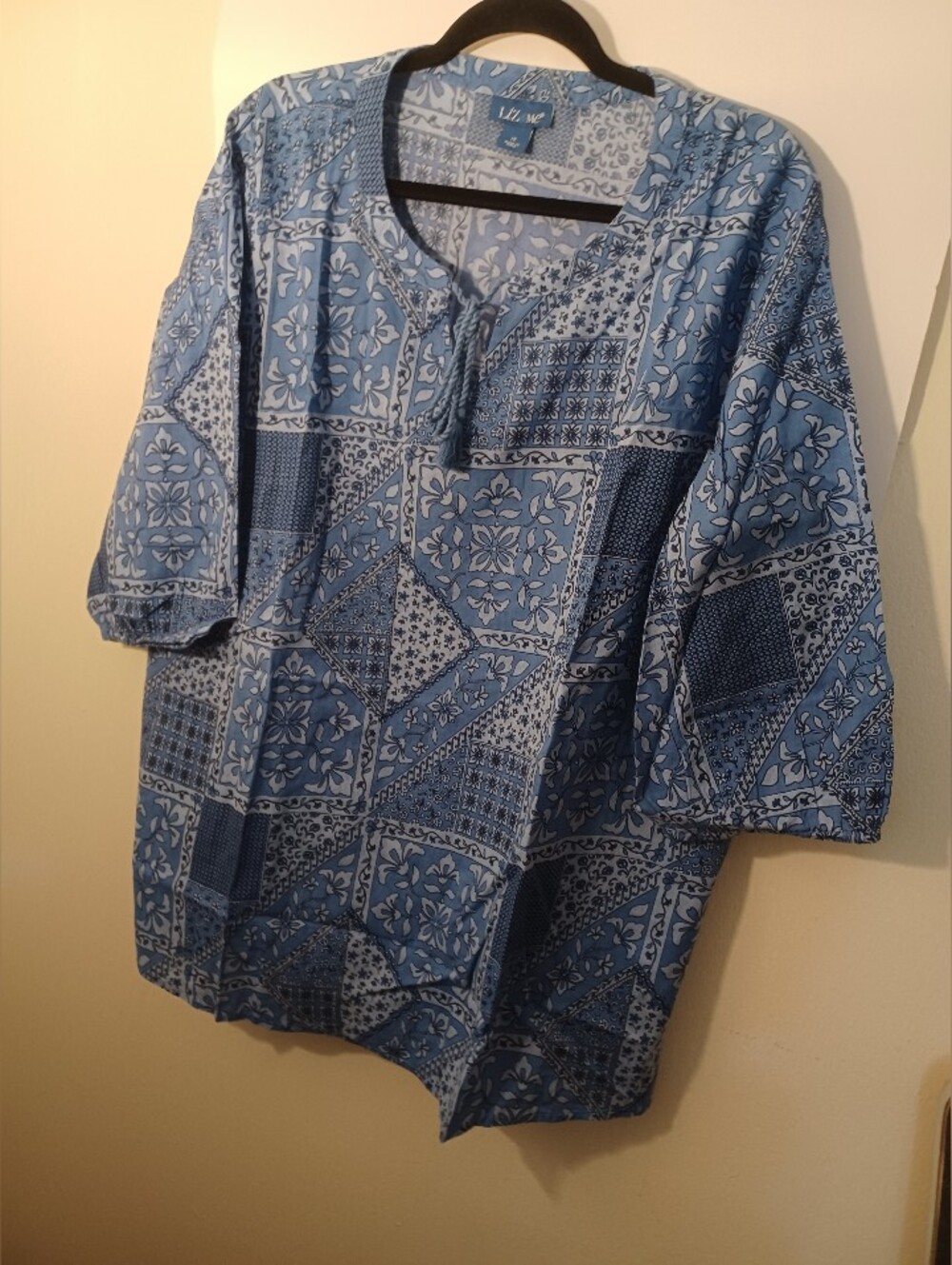 Liz and me 100% Cotton Mixed Print Tunic New No Tags Size 1X, 3X